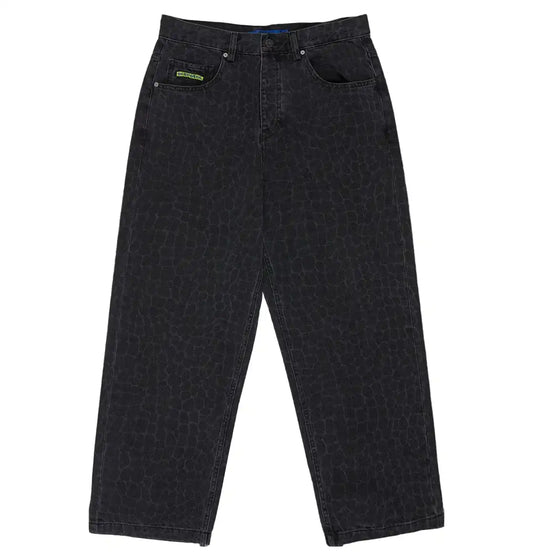 Men's Baggy Denim Snake Print Pants